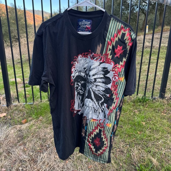 Heritage by America Seventeen Seventy Six Native Chief T-Shirt XL - Picture 1 of 6
